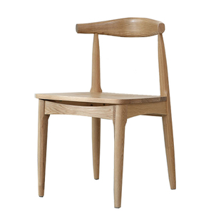 北欧全实木餐椅白橡木休闲餐厅家用凳子靠背椅原木色酒店家具定做