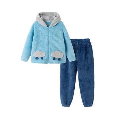 巴拉巴拉家居服男童珊瑚绒睡衣暖