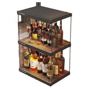 桌面酒柜置物架家用小型迷你精致透明美酒展示柜客厅靠墙小酒架子