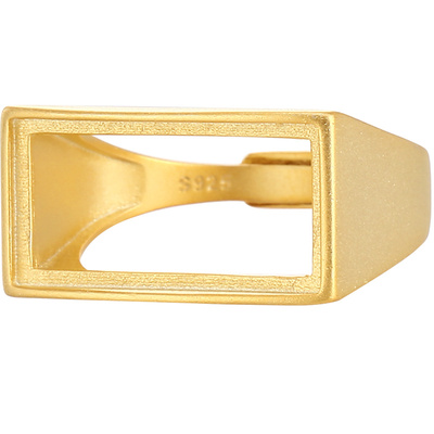 古法金戒指空托镶嵌蜜蜡绿松石