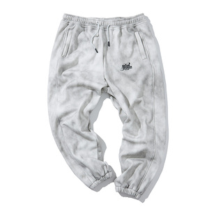 NE潮牌大码男装加绒卫裤蜡染垂感秋冬百搭休闲运动长裤男原创设计