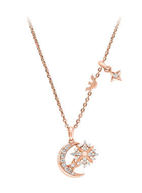 【自营】新品Armani阿玛尼星月项链女925银密镶轻奢气质新年礼物