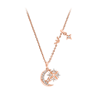 【自营】新品Armani阿玛尼星月项链女925银密镶轻奢气质新年礼物