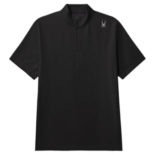 SPYDER蜘蛛春夏男凉感珠地面料半拉链短袖立领POLO衫02OE26101KM