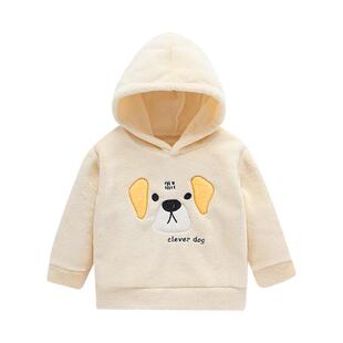 宝宝上衣法兰绒秋冬加绒加厚男女童珊瑚绒保暖外套睡衣婴儿家居服