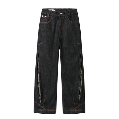 半片花瓣隐形拉链格纹赤耳原牛