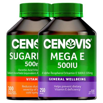 Cenovis萃益维天然维生素VC咀嚼片维生素VE胶囊澳洲进口焕白嫩肤