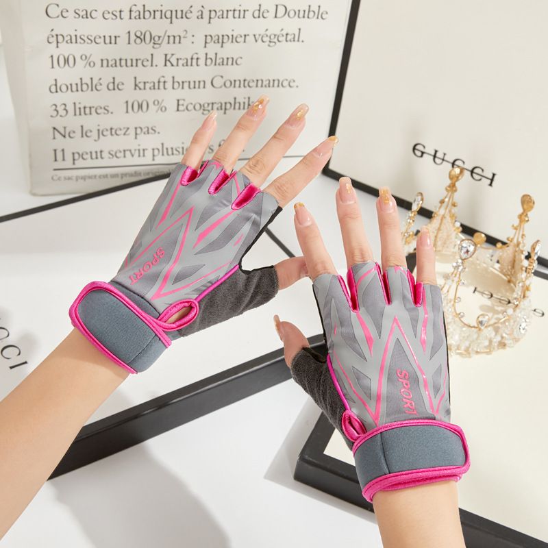 骑行健身手套冰丝半指铁防滑户外杠铃加长防晒透气单车运动男士撸