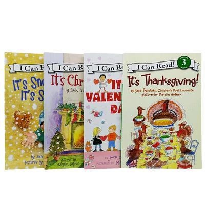 正版英文原版 4册圣诞节主题英语绘本I Can Read Level3 It's Christmas! 圣诞节到了等作品4本分级读物icanread英语启蒙分级读物