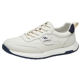 哈森男鞋秋季新款复古慢跑鞋男款阿甘小白鞋男士休闲鞋轻便皮鞋男