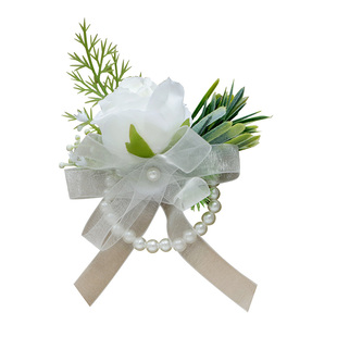 森系新郎胸花结婚礼手腕花新娘伴娘姐妹团商务会议嘉宾贵宾仿真花