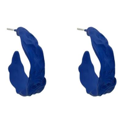 克莱因蓝不规则高级感银针耳环