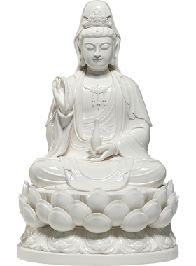 微美陶瓷16寸坐莲观音佛像