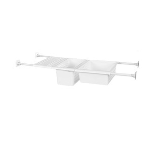 厨房橱柜内分层隔板置物架收纳筐免打孔伸缩杆收纳架子下水槽神器