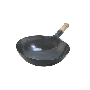 日本山田工业所手打铁锅拓打熟铁锅圆底炒锅无涂层不易粘锅炒瓢