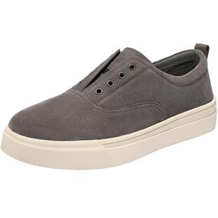 百丽男士一脚蹬懒人休闲板鞋男春秋新款舒适软底帆布鞋子A2228DM5