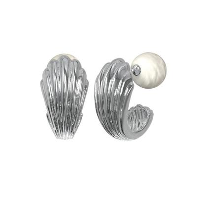 PEARLONA海螺复兴贝壳C形耳钉耳环办公室时髦知识风王玉雯同款