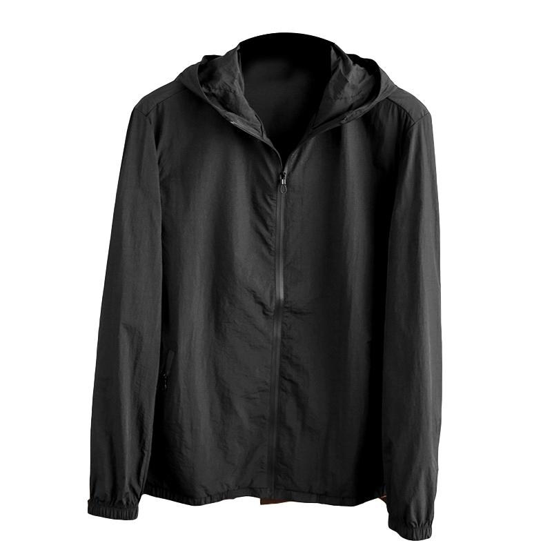实用好货！轻盈！夏季薄款男纯色休闲百搭防水连帽皮肤衣夹克外套