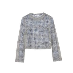 绫致ONLY2025秋季新款气质镂空圆领印花两件套套装针织衫女