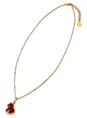 金色葫芦微镶吊坠项链日常百搭