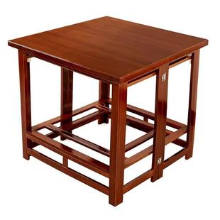 烤火桌子家用实木烤火架可折叠桌楠竹正方形长方形湖南新款取暖桌