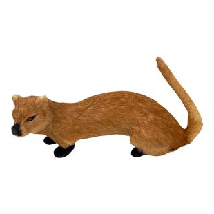仿真黄鼠狼摆件模型玩偶黄皮子黄家堂口摆设桌面摆件可烧黑色白色