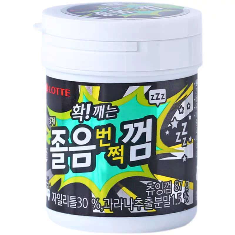 韩国进口LOTTE乐天随醒强劲爽清凉薄荷味口香糖开车提神醒脑糖