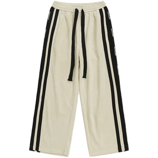 BJHG不计后果环保麂皮绒加绒裤子男款冬美式复古加厚休闲运动卫裤