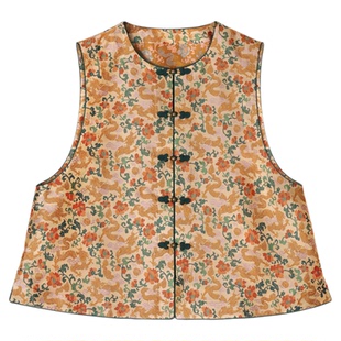 萧娘【长乐未央】张和才古蜀锦新中式桑蚕丝四季款百搭马甲2708