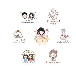 logo设计原创商标卡通手绘儿童教育培训艺术学校幼儿园班徽旗标志