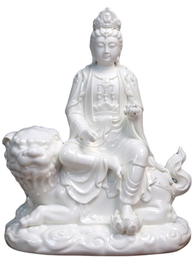 陶瓷文殊普贤菩萨神像