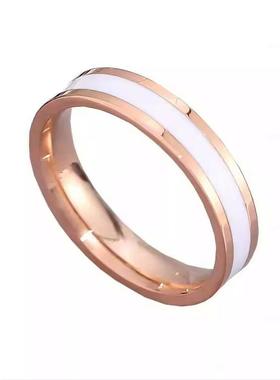 滴釉陶瓷戒指One钛钢时尚情侣