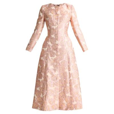 芭知彩气质名媛玫瑰提花大衣感长