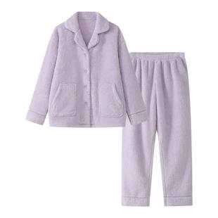 羽触【超柔软】舒棉绒睡衣女款秋冬加绒加厚保暖家居服套装可外穿