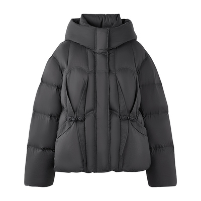 秋水伊人国风连帽90白鸭绒羽绒服