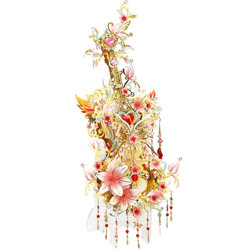 巧樂(lè)酷3d立體金屬拼圖大提琴八音盒中國(guó)古風(fēng)拼裝模型diy手工禮物
