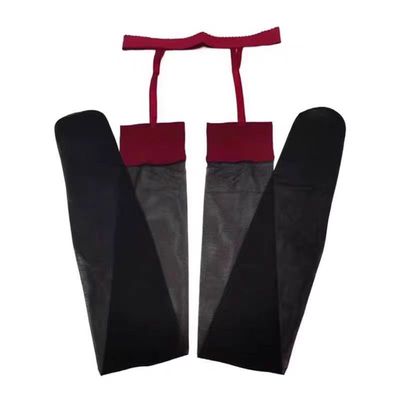 红边黑丝吊带丝袜禁欲系高筒袜