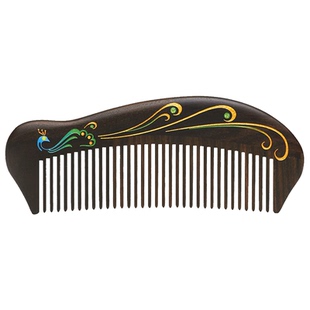 谭木匠正品礼盒雀翎二天然木梳子女士长发专用按摩头皮经络可定制