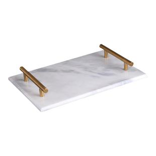 大理石托盘样板房软装饰品现代简约家居摆件卫生间洗漱套装收纳盘