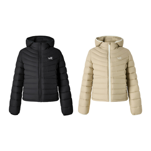 【玲珑玉桂】Uena字母刺绣立领连帽排骨羽绒服加厚外套女帽子可拆