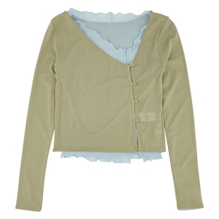 MOUSSY 秋季法式优雅淑女风两件套针织开衫010HS780-0410