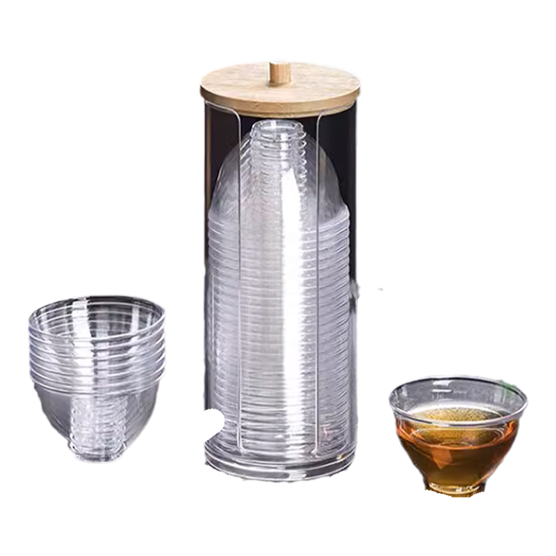 一次性杯子水杯航空杯茶杯加厚硬质塑料商家用透明太空杯批发定制