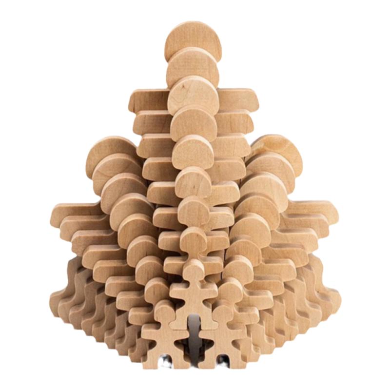 欧洲flockmen拼搭玩具木制