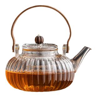 耐热花瓣玻璃煮茶壶家用花茶提梁壶电陶炉专用围炉煮茶器过滤泡茶