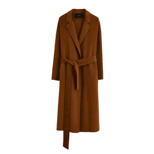 AUM噢姆冬季山羊绒纯色中长双面呢毛呢大衣