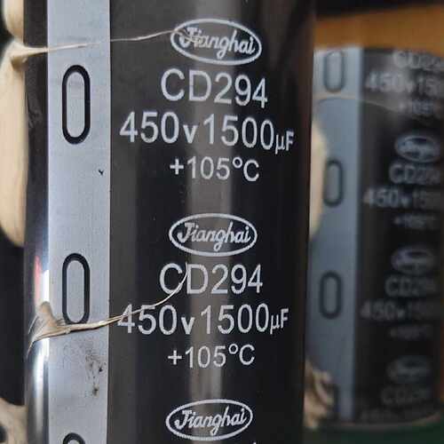 议价江海CD294电容 450V 1500uF，105度，牛角脚维修