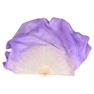 真丝舞蹈扇子浅紫色渐变江上晚风吟古典舞表演出跳舞专用绸扇道具