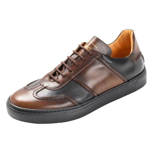 Spernanzoni意大利进口时尚真皮拼接休闲运动板鞋男士小白鞋MARCO