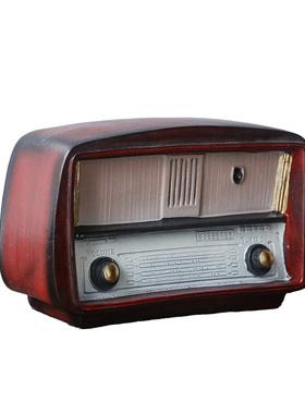 美式摆设家居装饰品复古做旧工艺老式电视收音机咖啡店奶茶店摆件