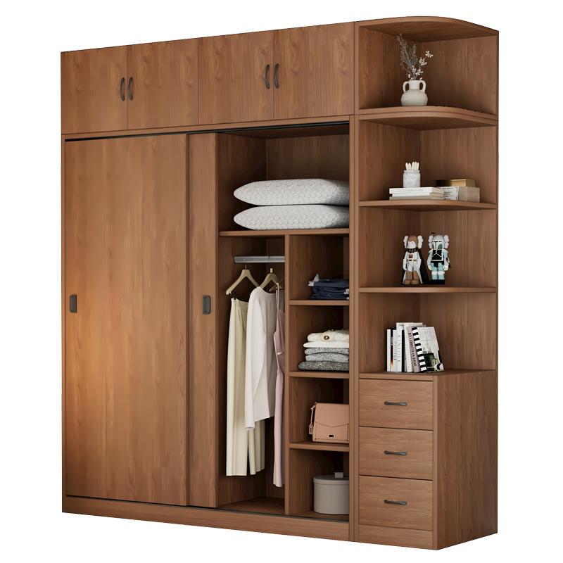 衣柜家用卧室出租房用现代简约实木简易组装经济型收纳储藏大柜子